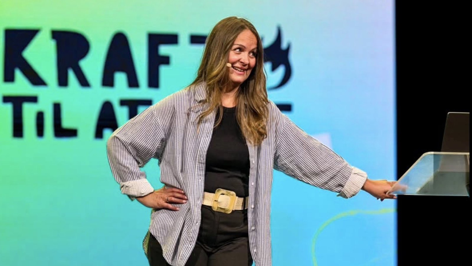 Christina Christensen speaking at a conference